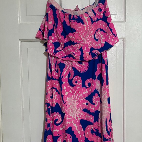 Lilly Pulitzer Meridian Midi Ikat Blue Dress - Picture 2 of 4